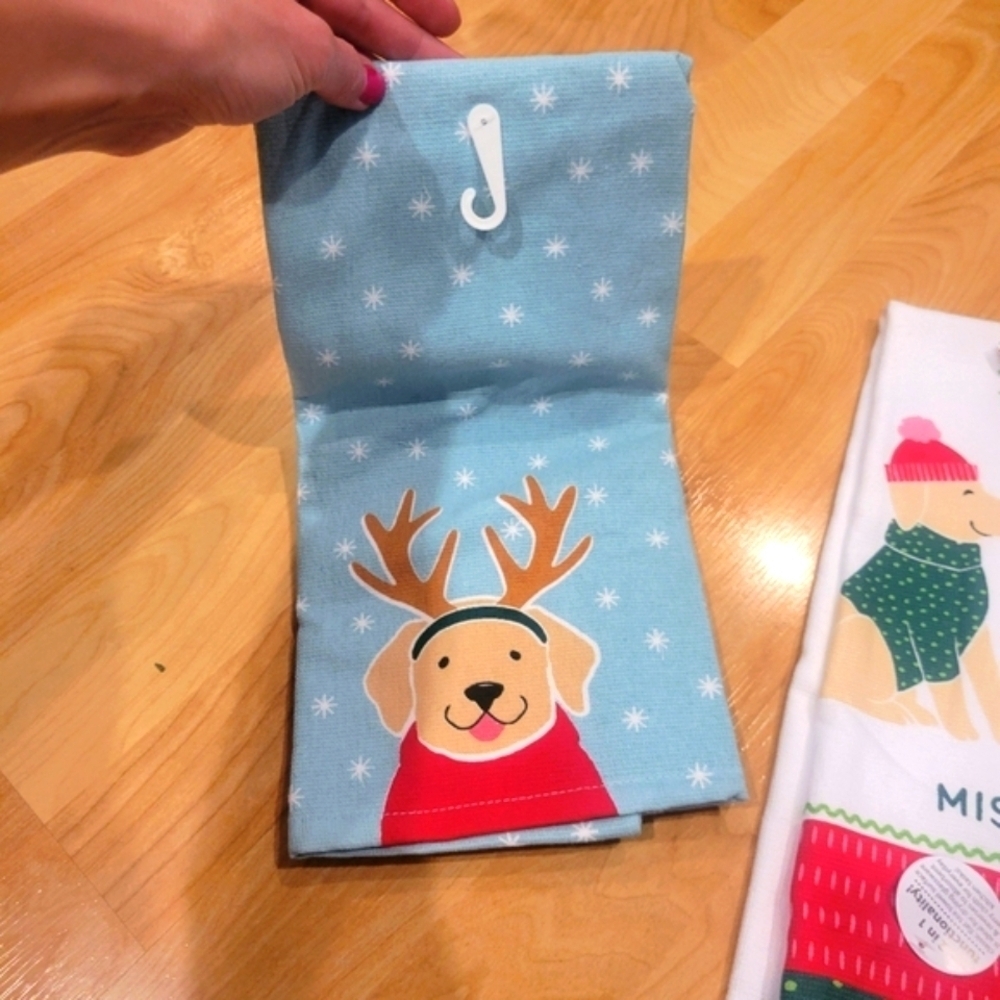 Holiday Kitchen Towel Bundle Yellow Lab New - Picture 7 of 8